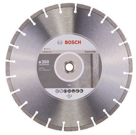 Алмазный диск по бетону 350 мм BOSCH Standart